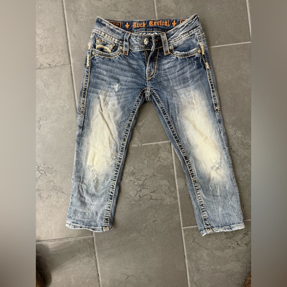 Distressed Blue Jeans